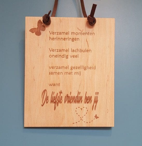 Verwonderend Tekstbordje de liefste vriendin | Het fijnste cadeau om te geven! IM-36