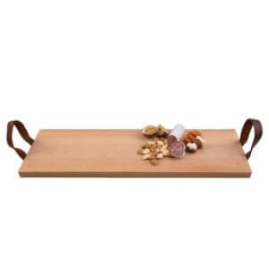 Serveerplanken | plank met leren handvaten