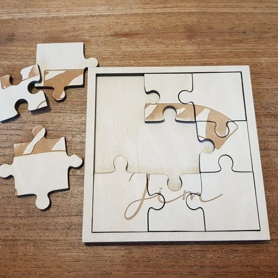 lokaal dramatisch Afscheiden Houten puzzel 9 stukjes met naam | Een super persoonlijk cadeau!