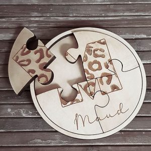 Ronde houten puzzel 4 stukjes