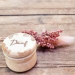 Houten tandendoosje met naam en afbeelding