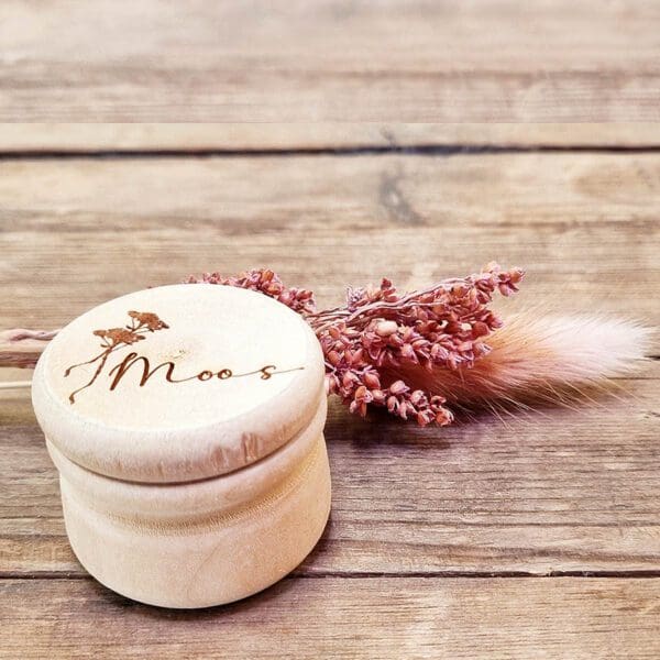 Houten tandendoosje met naam en afbeelding