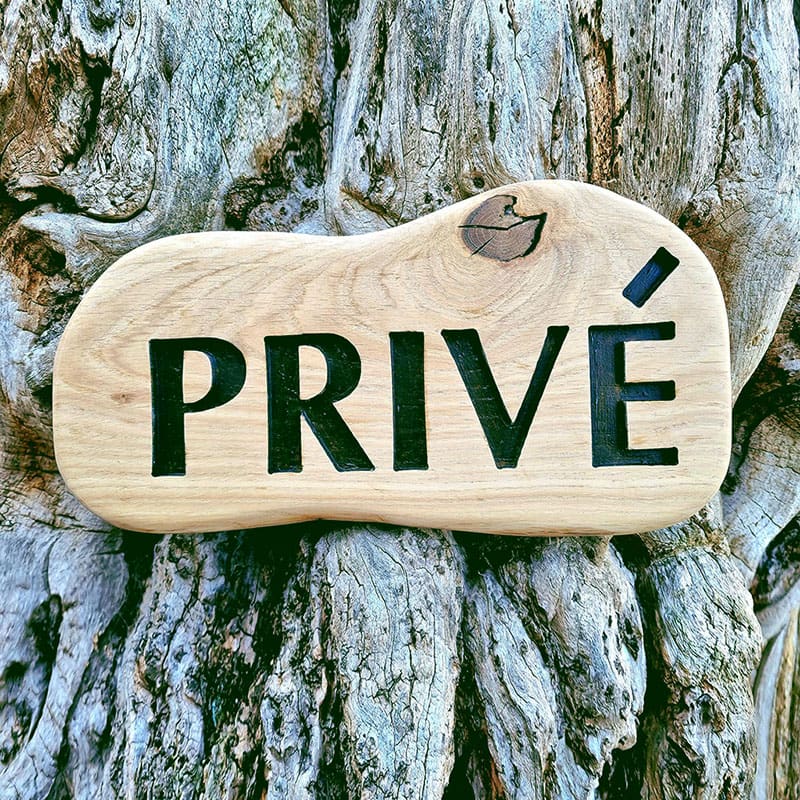 Gefreesd eiken bord organisch Houten bewegwijzering